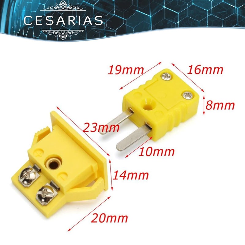 CESARIAS موصل قابس صغير لمستشعر الحرارة من نوع K، ذكر وأنثى، أصفر… - Image 2